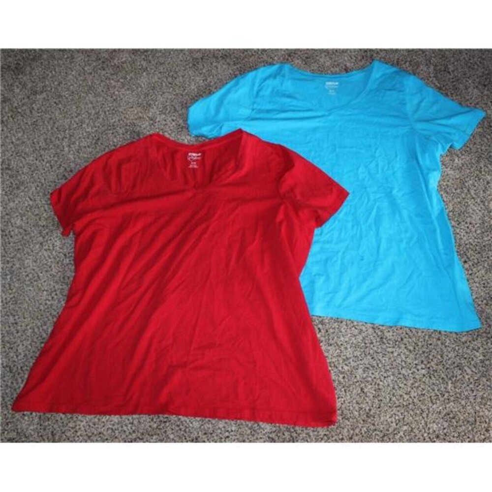 Lot of Avenue 30/32 Blue Red V Neckline Short Sleeve Tee Shirts T-Shirts 4x 5x